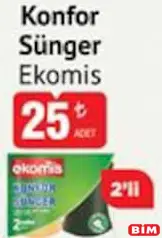 EKOMİS KONFOR SÜNGER 2'Lİ